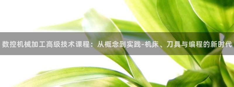 天辰娱乐481928:数控机械加工高级技术课程:从概念到实践-机床、刀具与编程的新时代